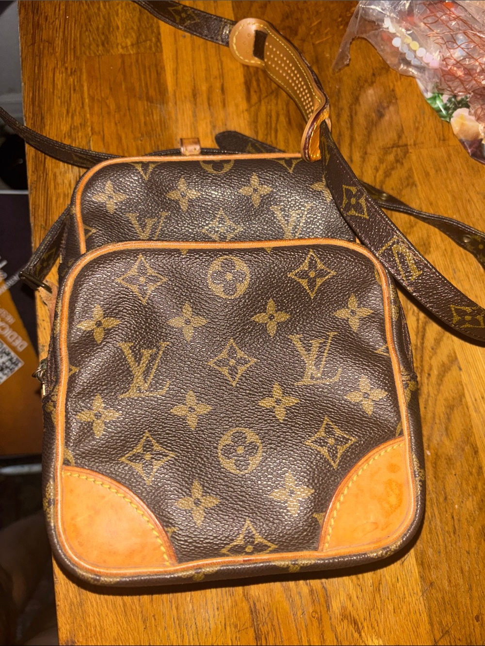 Louis Vuitton Monogram Messenger Bag in Brown and Tan two pouches  8x5